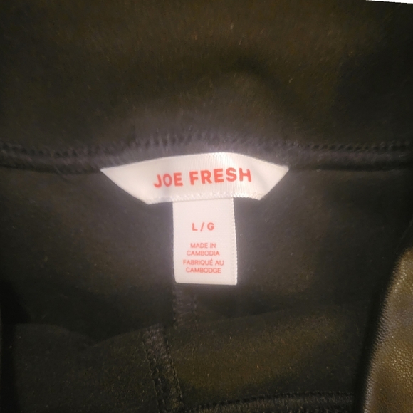 JOE FRESH - NWOT Black Vegan Leather / Latex High Waisted Skinny Leggings Size L - Picture 6 of 10